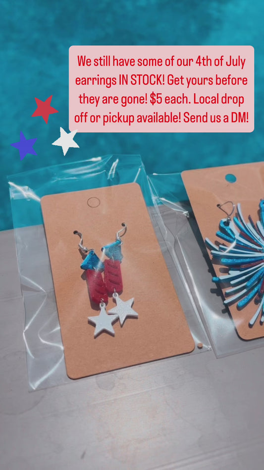 3D Patriotic Earrings